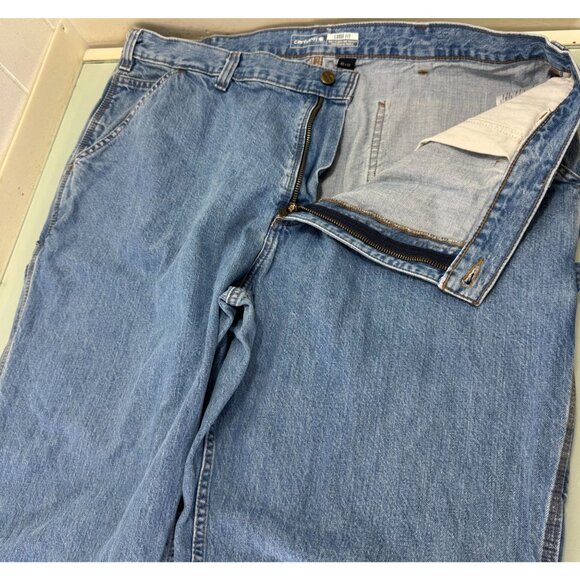 Carhartt Carpenter Jeans Men's 42X32 Loose Fit Straight Leg Denim Dungaree Y2K - Picture 9 of 12